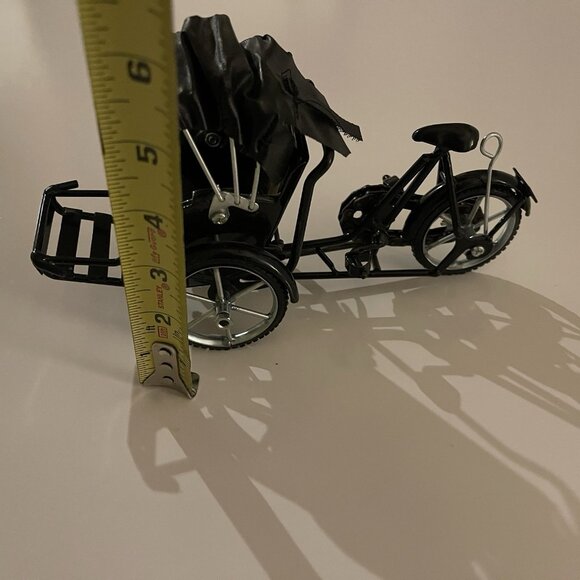 Rickshaw Pedal Taxi Cart Metal Vietnam Gold Coin Seat Cycle Canopy Becak - Picture 7 of 15